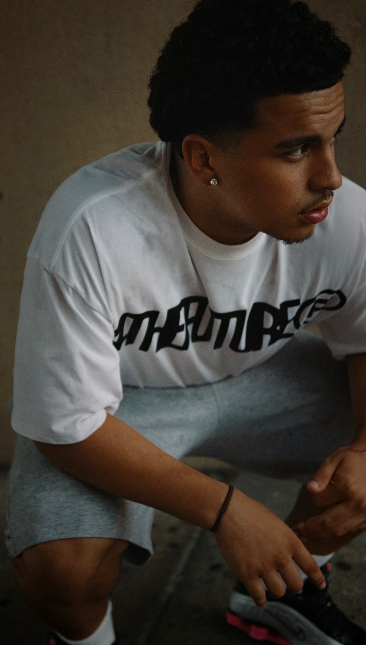 LABEL CROPPED TEE - WHITE