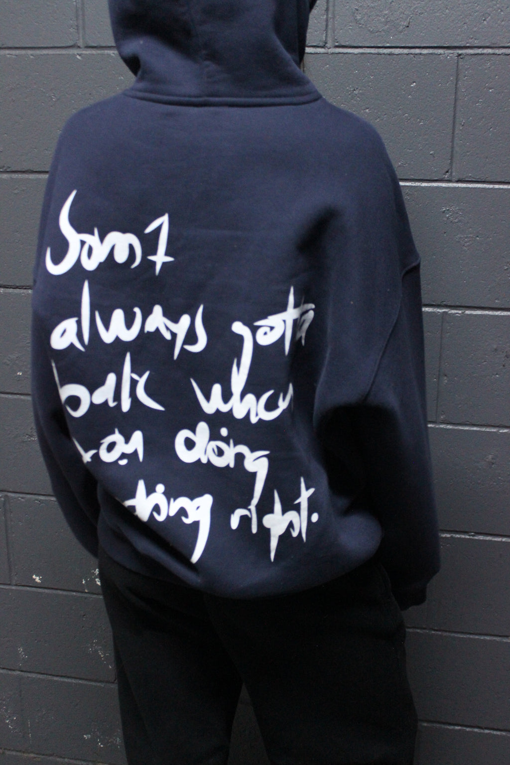 YOU DOING SMTH RIGHT HOODIE - NAVY